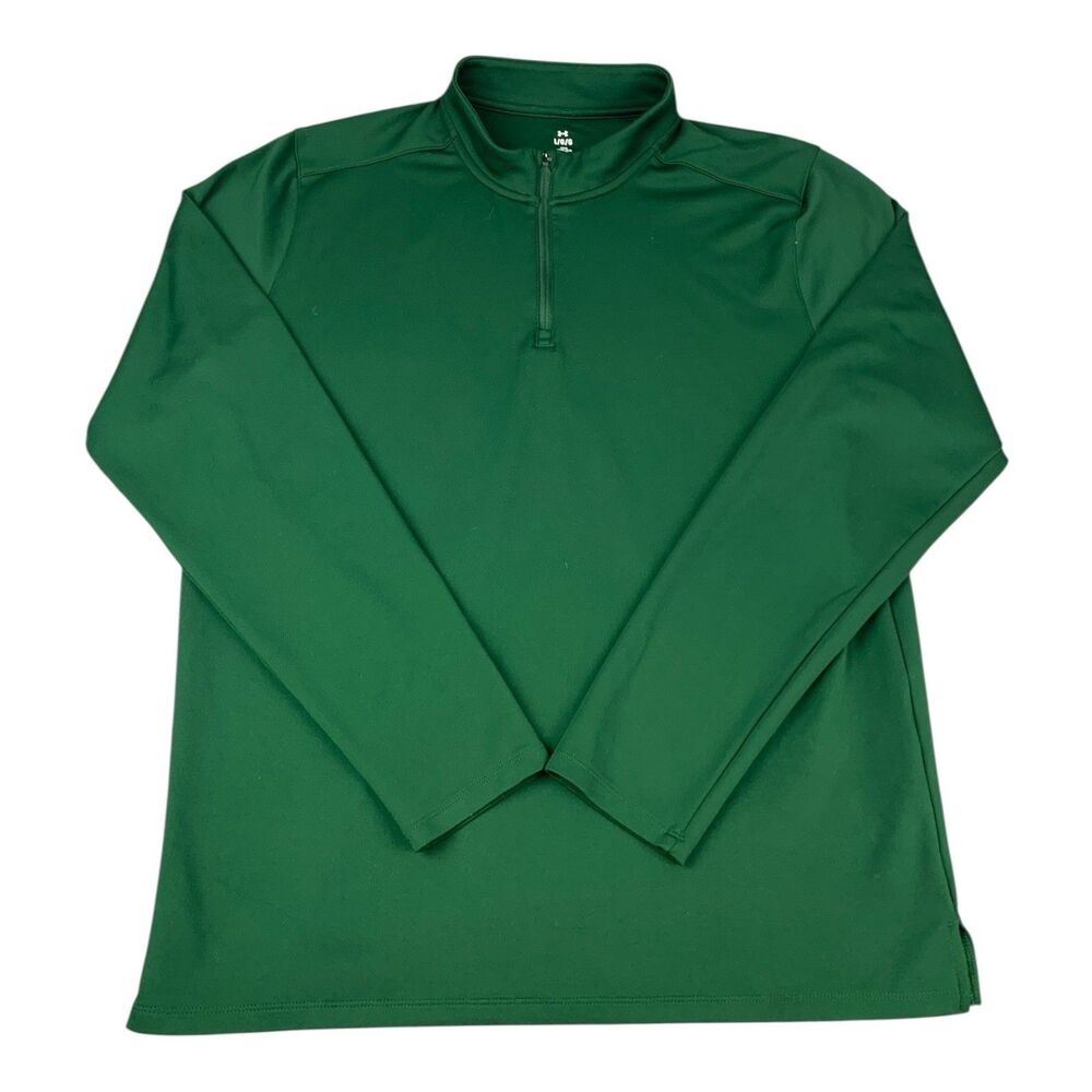 Under Armour 1/4 Zip Pullover Top, Loose Fit, Green, Men’s Size Large
